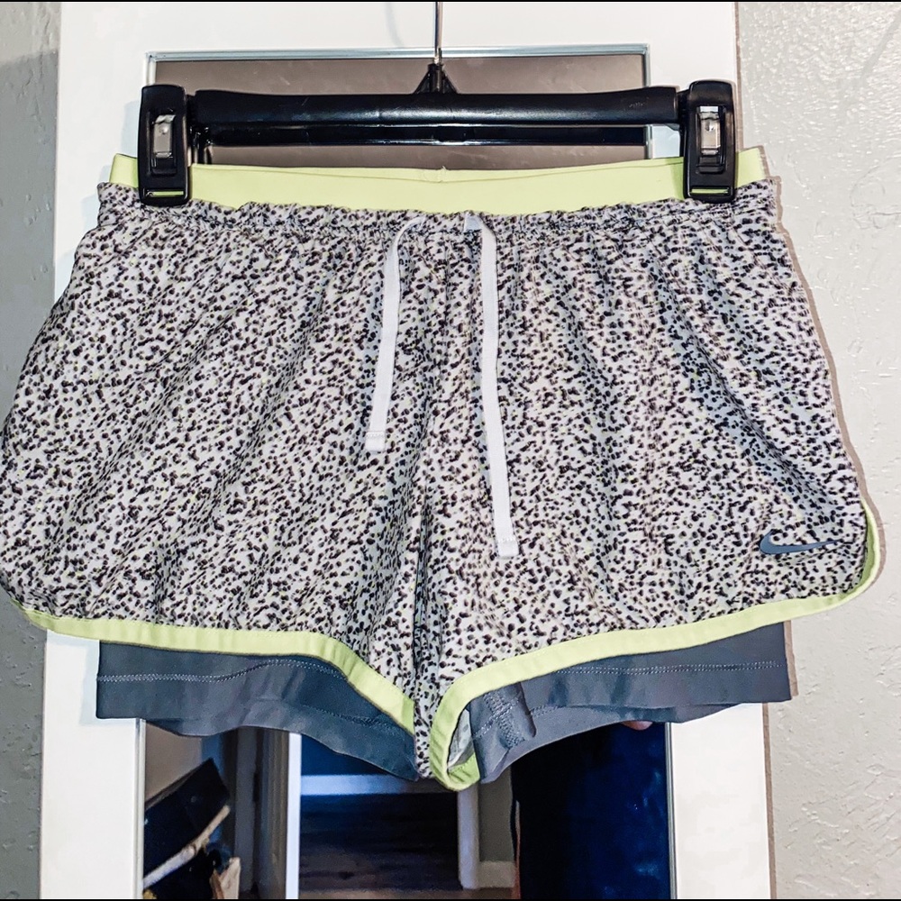 NIKE Dri-Fit neon green running shorts